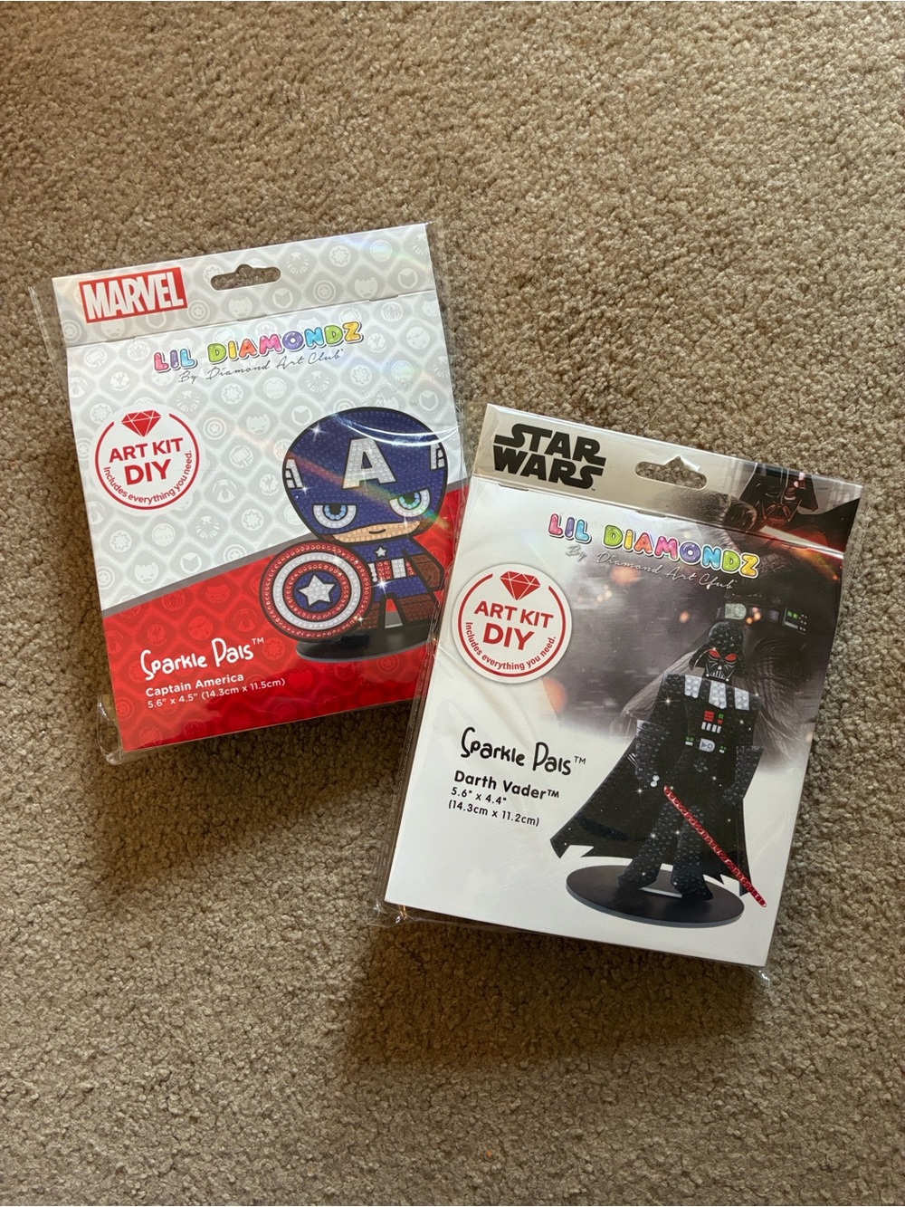 Lil Diamondz By Diamond Art Club - Sparkle Pals Darth Vader & Captain America